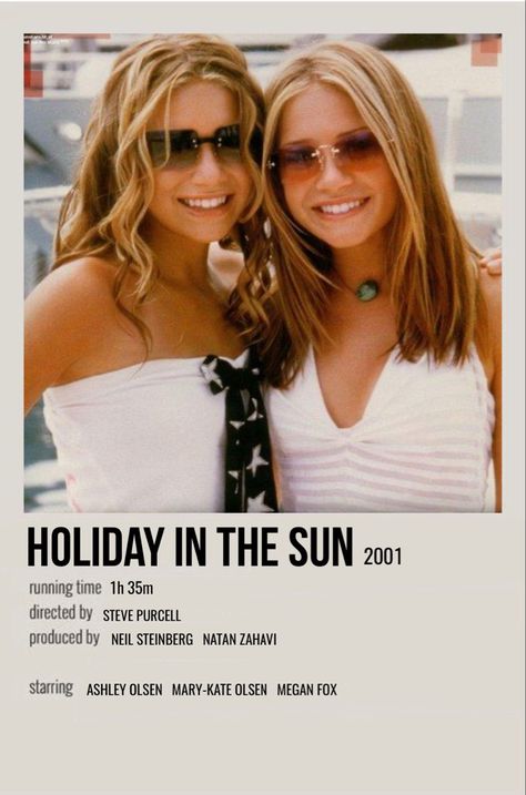 Holiday In The Sun Movie, Twins Movie, Olsen Twins Movies, Holiday In The Sun, Polaroid Movie Poster, Movie Hacks, Movies To Watch Teenagers, Iconic Movie Posters, Girly Movies