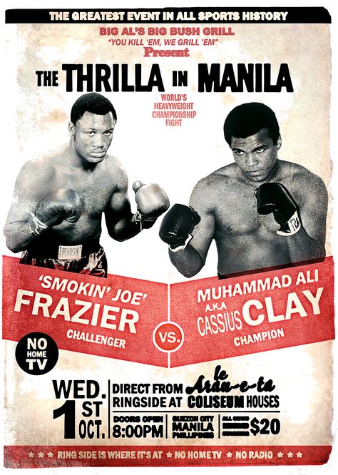 Joe Frazier & Muhammad Ali Thrilla In Manila, Joe Frazier, Mohamed Ali, Rock & Roll, Muhammed Ali, Boxing Posters, Boxing History, World Heavyweight Championship, Mohammed Ali