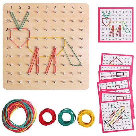 Geo Board, Kids Packaging, Brain Teasers For Kids, Pattern Cards, Metal Puzzles, Brain Teaser Puzzles, Wooden Pattern, 2d Shapes, Brain Teaser