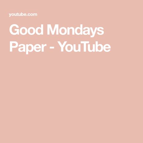 Good Mondays Paper - YouTube Good Mondays Paper, Goodnotes Tips, Good Monday, Digital Lifestyle, Planner Stationery, Digital Planners, Digital Planner, Ipad, Stationery