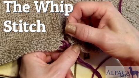 How to Knit: The Whip Stitch Knitting Technique Overcast Stitch, Mattress Stitch, Whip Stitch, Technique Tuesday, Knit Edge, Knitting Instructions, Learn How To Knit, Seed Stitch, Knitting Videos