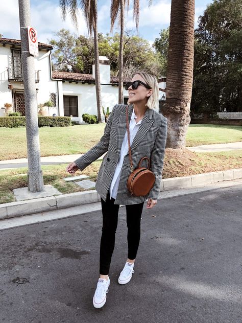 Damsel in Dior | Check Blazer Check Blazer Outfit Women, Checkered Blazer Outfit, Check Blazer Outfit, Grey Blazer Outfit, Blazer Casual Outfit, Plaid Blazer Outfit, Blazer Outfits Casual, Blazer Outfits For Women, Blazer Outfit