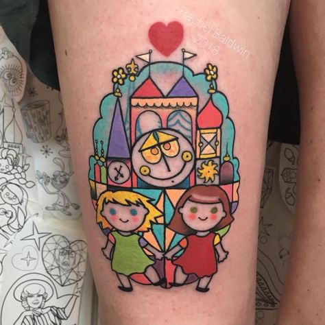 Small World Tattoo, Cousin Tattoo Ideas, Tattoo Ideas Quotes, Disney Inspired Tattoos, Kawaii Tattoos, Cousin Tattoos, I Want A Tattoo, It’s A Small World, Its A Small World