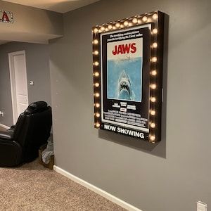 Movie Poster Marquee, Marquee Theater, Theater Marquee, Gold Movie, Poster Display, Marquee Sign, Home Theater Rooms, Theatre Room, Theater Room