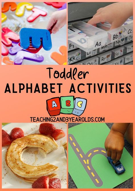 There are so many fun toddler alphabet activities that are simple, playful, and fun. Each of these 16 activities expose toddlers to letters through play and hands-on exploration. No flash cards necessary! #toddler #alphabet #literacy #ABC #age2 #earlylearning #earlyliteracy #teaching2and3yearolds Toddler Alphabet, Literacy Activities Preschool, Alphabet For Toddlers, Alphabet Activity, Alphabet Learning, Easy Toddler Activities, Toddler Ideas, Abc Activities, Preschool Literacy