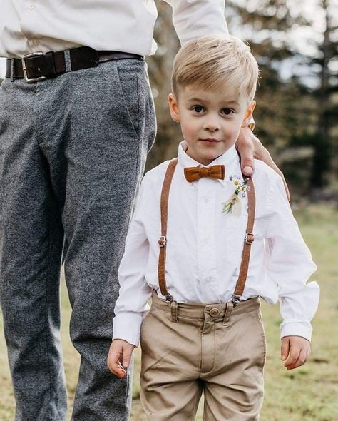 Outdoor Wedding Ring Bearer Outfit, Ring Bearer Winter Wedding, Ring Bearer Boho Outfit, Ring Bearer Outfit Fall Wedding, Ringer Bearer Outfit, Bearers Outfit Wedding, Ring Bearer Ideas Outfits, Rust Ring Bearer Outfit, Beige Ring Bearer Outfit