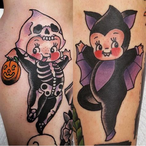 Go get tattooed by my bf @oscarmontestattooer !!!!! He just paid for my alternator to get fixed on Big Red 🚗😒 *chanting Do it! Do it! DO IT! Kewpie Tattoo, Kewpie Art, Horror Tattoos, Doll Tattoo, Kewpie Doll, Explore Tattoo, Skeleton Tattoos, Tattoo Practice, Kawaii Tattoo