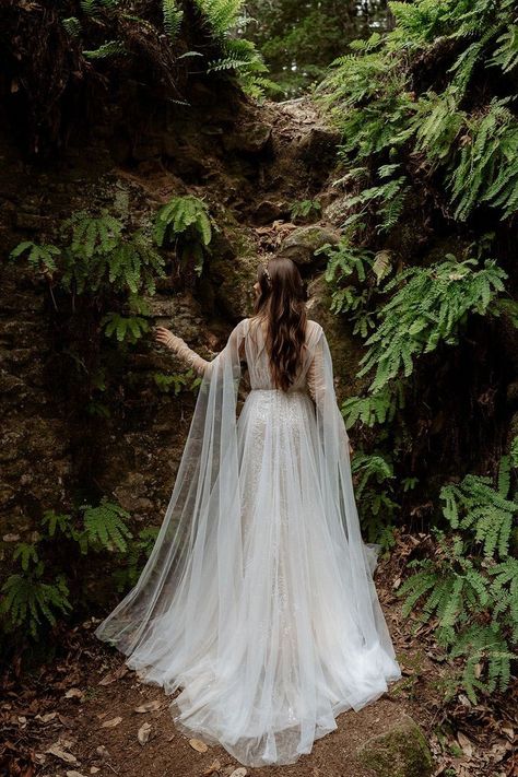 Princess Fiona Wedding Dress, Woodland Fairy Wedding Dress, Newlywed Photoshoot, Forest Fairy Wedding Dress, Forest Fairy Dress, Forest Wedding Dress, Fantasy Wedding Dress, Dream Elopement, Elven Wedding Dress