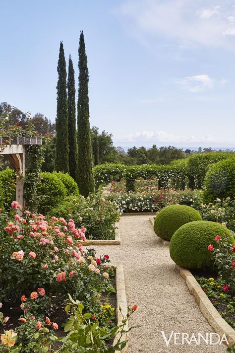 oprah winfrey rose garden Veranda Magazine, Boxwood Garden, Tattoo Plant, Rose Garden Design, California Garden, Agave Plant, Italian Garden, Mediterranean Garden, Garden Oasis