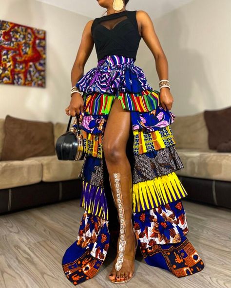 African print pencil skirt