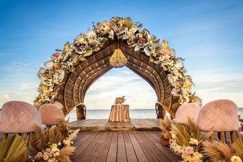 Dreams Natura Cancun, Water Wedding Ceremony, Mexico Wedding Venue, Hindu Wedding Ceremony, Gazebo Wedding, Water Wedding, Cancun Wedding, Private Wedding, Mexico Resorts