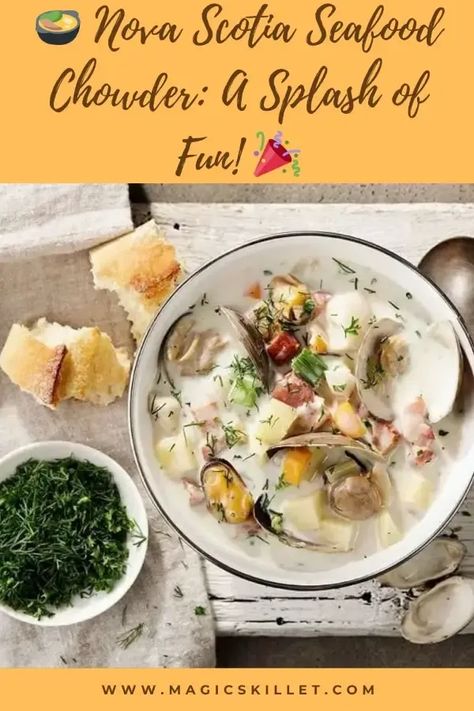 Slow cooker Nova Scotia seafood chowder. This recipe is sure to be a winner. The chowder is simple and makes use of a healthy amount of seafood. Add salt and pepper to taste. #slowcooker #crockpot #soups #dinner #homemade #chowder Nova Scotia Seafood Chowder, Crockpot Soups, Dinner Homemade, Fish Chowder, Seafood Chowder, Chowder Recipes, Food Heaven, Crockpot Meals, All Vegetables