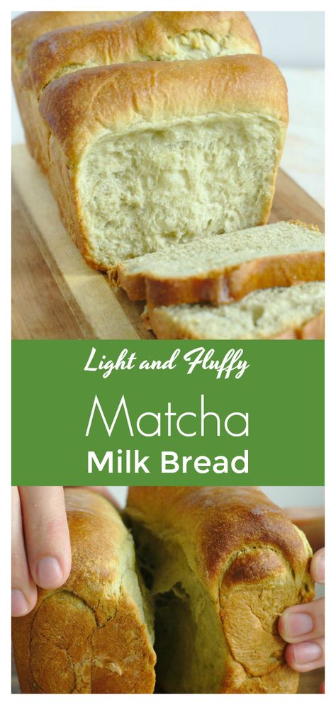 Matcha Milk Bread, Matcha Bread, Hokkaido Milk Bread, Recipe Japanese, Milk Bread Recipe, Japanese Milk Bread, Japanese Bread, Matcha Milk, Matcha Recipe