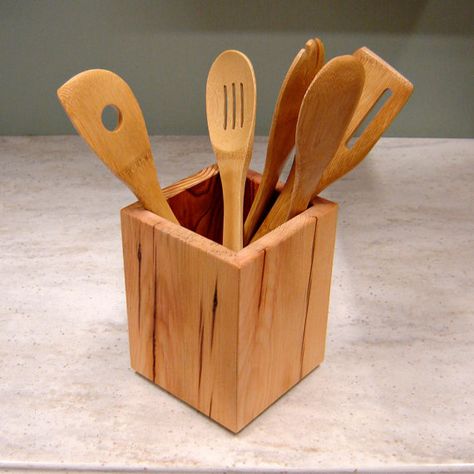 Wooden+Kitchen+Utensil+Holder Kitchen Utensil Holder Ideas, Utensil Holder Ideas, Unique Kitchen Utensils, Wood Utensil Holder, Wooden Utensil Holder, Cutlery Caddy, Wooden Kitchen Accessories, Wood Spatula, Cooking Utensil Holder