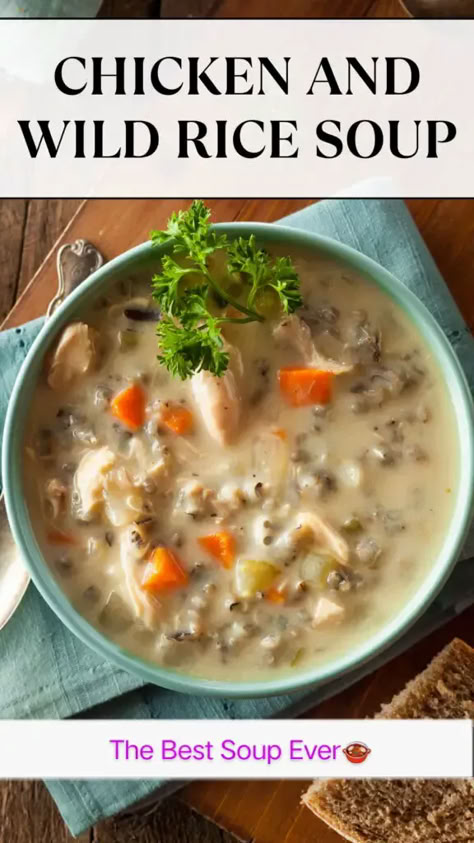 Chicken and Wild Rice Soup - All Recipe Secret Wild Rice Soup Healthy, Wild Rice Soup Easy, Best Chicken Soup Recipe, Creamy Wild Rice Soup, Cracker Barrel Chicken, Chicken And Wild Rice Soup, Wild Rice Soup Recipes, Wild Rice Recipes, Chicken Wild Rice