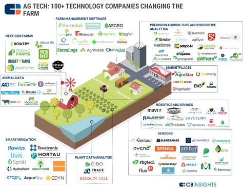 The Ag Tech Market Map: 100+ Startups Powering The Future Of Farming And Agribusiness Smart Farm, Farming Technology, Precision Agriculture, Retail Technology, Tech Marketing, Agriculture Education, Digital Marketing Strategies, Drone Technology, Predictive Analytics