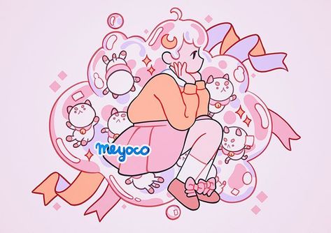 Arte Do Kawaii, Bee And Puppycat, Japon Illustration, Wallpaper For Iphone, Cute Kawaii Drawings, 판타지 아트, Kawaii Wallpaper, Cute Art Styles, Pastel Art