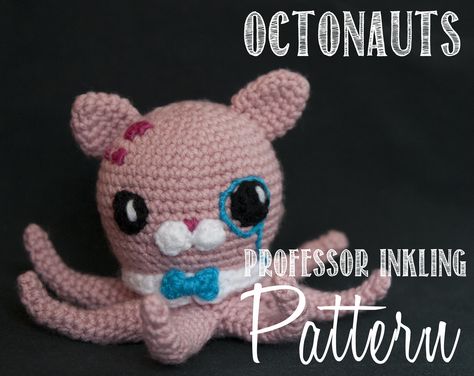 Professor Inkling Crochet Pattern. This guy was my favorite Octonaut to make! #Octonauts The Octonauts #Octonaut #Octopus Octopus #Cute #Adorable http://crochetfordays.wordpress.com/2014/08/26/professor-inkling-the-octonauts-amigurumi-crochet-pattern/ The Octonauts, Big Brain, 4mm Crochet Hook, Kids Crochet, Love Crochet, Half Double Crochet, Crafty Things, Yarn Needle, Crochet Dolls