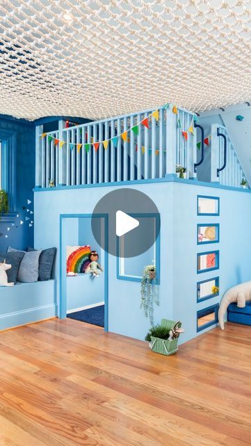 grOH! Playrooms on Instagram: "That multi-functional space is designed to serve the entire family! 💙 Here’s how...👇

Active play features pair perfectly with the lofted ceiling and imagination area for kiddos 💭✨ And a hidden office and workout area are discretely incorporated to serve the grownups in this home 🤫🧡

What do you think of this playroom?! Let us know in the comments 😍

#playroomtour #playrooms #playroominspo #toddlermomlife #activeplay #playroomtips #playroomideas #momsofig #momhacks #basementplayroom" Small Active Playroom, Playroom With Foam Pit, Interactive Playroom Wall, Large Motor Playroom, Groh! Playrooms, Active Playroom, Basement Playroom, Toddler Mom, Mom Hacks