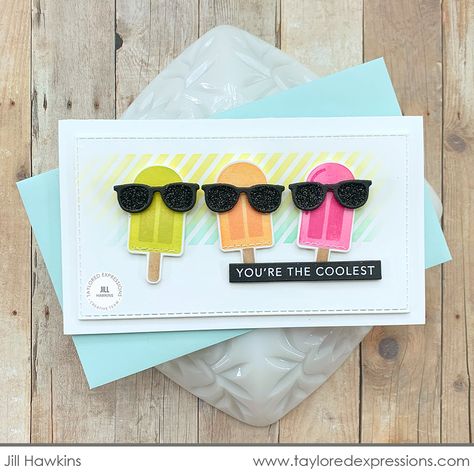 Ice Cream Cards, Ice Cream Gift, Cool Treats, Food Cards, Taylored Expressions, Summer Cards, Glitter Party, Shaker Cards, Project Inspiration