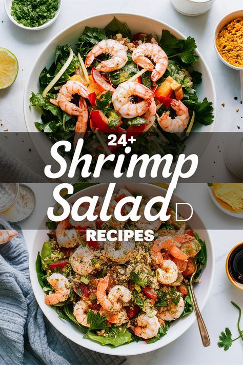 24+ Delicious Shrimp Salad Recipes You'll Want to Make for Every Occasion!... Shrimp salads are perfect for any meal!... From refreshing summer bites to hearty winter dishes these recipes will please everyone. Enjoy zesty dressings fresh veggies and succulent shrimp in each dish. Perfect for picnics parties or a cozy night in. Try these tasty ideas and impress your family and friends!... https://ostrali.com/foodr/shrimp-salad-recipes Shrimp With Salad, Cold Shrimp Salad Recipes, Shrimp Salads, Shrimp Macaroni Salad, Grilled Shrimp Salad, Chili Lime Dressing, Salad With Shrimp, Buttered Shrimp Recipe, Shrimp Pasta Salad