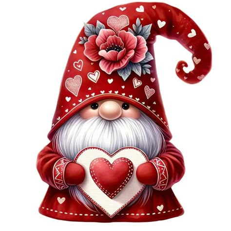 Holiday Gnomes, Gnomes Christmas, Sweet Hearts, Merry Christmas Images, Gnome Ornaments, Married Christmas, Hearts Valentines, Valentine Print, Cute Cows