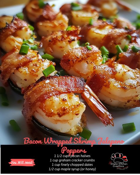 "Indulge in the perfect combination of salty, spicy, and savory with these Bacon Wrapped Shrimp Jalapeno Poppers! A delicious appetizer that will surely impress your guests. Click for the recipe now! #appetizers #bacon #shrimp #jalapeno #poppers" Bacon Wrapped Shrimp Jalapeno Poppers, Jalapeno Shrimp Poppers, Bacon Wrapped Shrimp In Oven, Shrimp Jalapeno Poppers, Bacon Shrimp, Wrapped Shrimp, Oven Baked Bacon, Bacon Wrapped Shrimp, Crockpot Chicken And Dumplings