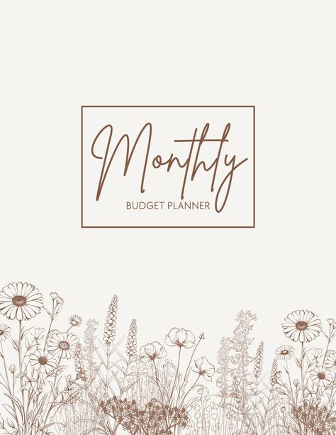 Neutral Monthly Budget Planner Floral Digital Download for iPad with 25 pages with cover & note section freetemplates #2024digitalplanner #ipadplannertemplate #digitalplannerdownload🎀 Budget Planner Cover Design, Budget Planner Cover, Minimalist Budget, Planner Monthly Layout, Budget Tracking, Monthly Income, Month Stickers, Monthly Expenses, Monthly Budget Planner