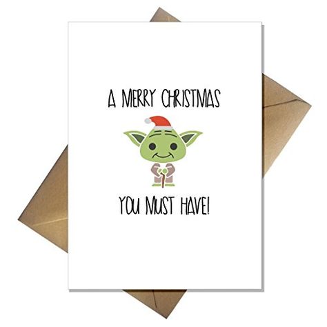 Star Wars Christmas Cards Handmade, Star Wars Christmas Card Ideas, Starwars Christmas Card, Star Wars Christmas Card, Star Wars Christmas Cards, Christmas Card Drawing, Cute Yoda, Bloodborne Concept Art, Christmas Decorations Food