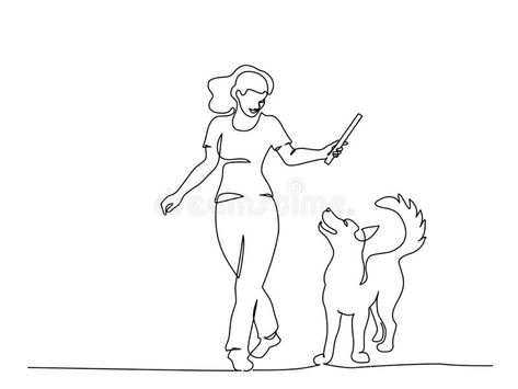 Outdoor Drawing, Drawing Puppy, Dog Line Drawing, Girl With Dog, Train Drawing, Architecture Renovation, Agility Training For Dogs, Bird Sketch, Stick Figure Drawing