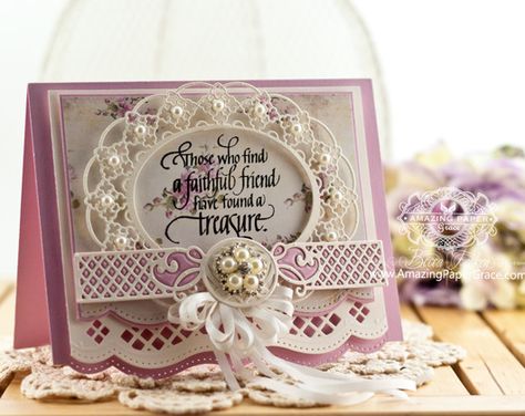 Good morning friends!  Thanks so much for stopping by the blog today!  I had a couple of new dies that I've been "die-ing" to play with so I created a friendship card to share.  I love the Quietfire Design sentiment - Those who find a faithful friend have found a treasure from the Always Be My… Becca Feeken Cards, Spellbinders Dies, Be My Friend, Card Making Ideas, Sue Wilson, Hand Made Greeting Cards, Spellbinders Cards, Making Greeting Cards, Easel Cards