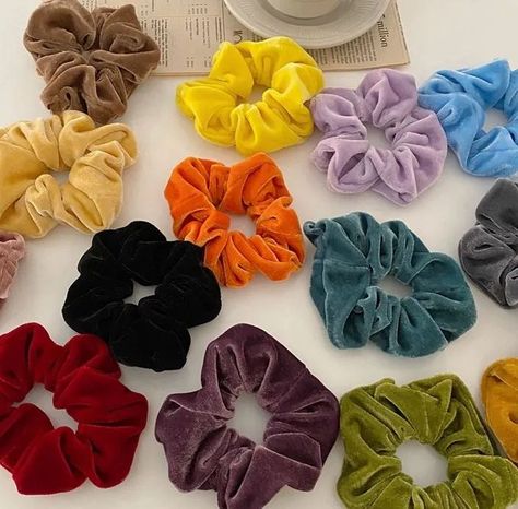 Velvet Scrunchie Crochet Pattern, Crochet Velvet Scrunchie, 90s Scrunchies, Corduroy Scrunchie, Velvet Fabric Hair Scrunchies, Tie For Women, Velvet Scrunchie, Velvet Hair, Rubber Material