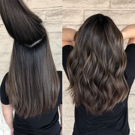 Los Angeles Hairstylist/color on Instagram: “Seamless blending inside and outside  level 2 coarse thick Hair  texture. It took me 7 hours to complete 🕚🕚 Color by @andrewlovescolor…” Brown Hair Inspo, Brunette Hair With Highlights, Brunette Balayage Hair, Brown Hair Balayage, Ombré Hair, Balayage Brunette, Brown Highlights, Brown Blonde Hair, Hair Color And Cut