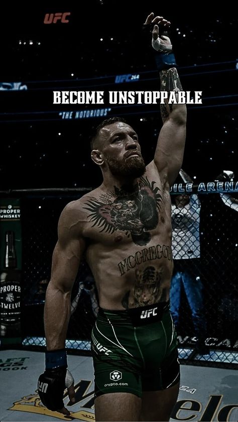 Become unstoppable. King Mindset, Dark Motivation, Conor Mcgregor Quotes, Fighter Quotes, Mma Motivation, Martial Arts Quotes, Pinterest Wallpaper, Inspirational Sports Quotes, Boxing Images