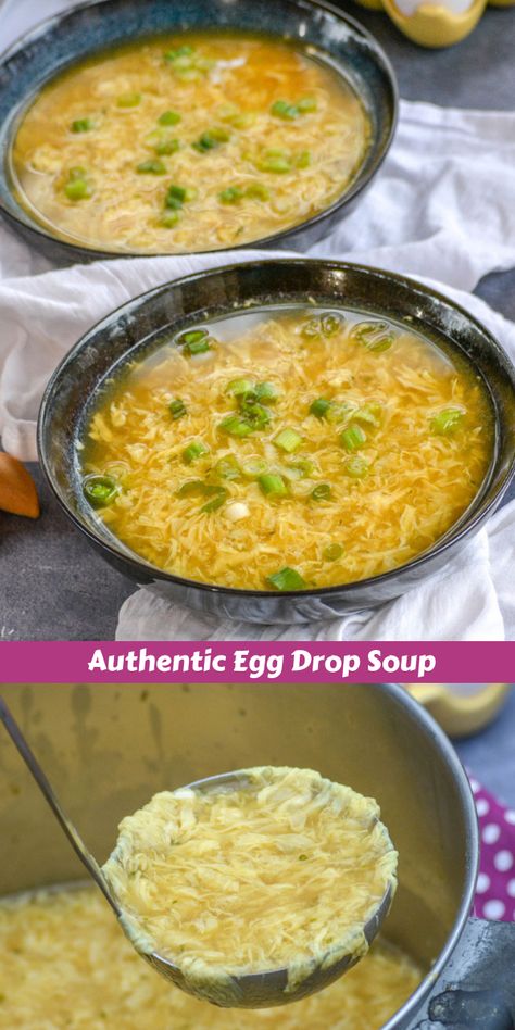 Homemade Egg Drop Soup, Egg Drop Soup Recipe, Soup Chinese, Soup Homemade, Simple Soup, Recipes Authentic, Egg Drop Soup, Soup Healthy, Pick Up The Phone