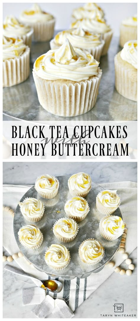 Honey Buttercream, Tea Cupcakes, Infused Cupcakes, Tiramisu Cupcakes, Tea Cup Cake, Unique Cupcakes, Nutella Desserts, Cupcake Flavors, Unique Desserts