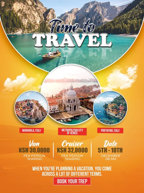 Travel Timeline Design, Tour Travel Social Media Post, Traveling Creative Ads, Travel Offers Design, Travel Creative Ads Design, Traveling Poster Design, Travel Flyers Design, Cover Post Design, Travel Agency Instagram Post