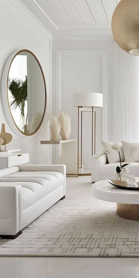 White Luxury Living Room, Luxe Interior Design, Best Living Room Ideas, Glamour Living Room, Contemporary Luxe, Living Room Interior Design Ideas, Modern White Living Room, Room Interior Design Ideas, Artistic Decor