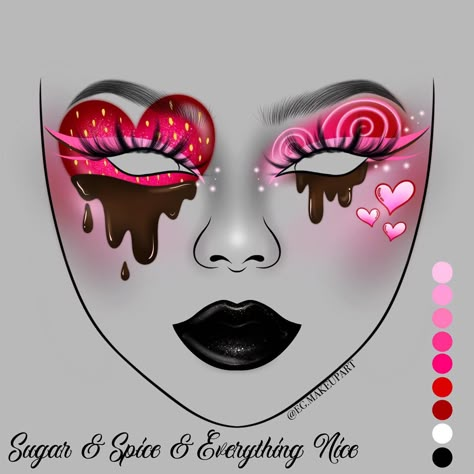 Eyeliner 2023, Monster High Makeup, Makeup Tips Eyeshadow, Holloween Makeup, Anime Eye Makeup, Face Charts, Cute Halloween Makeup, Makeup Drawing, Anime Makeup