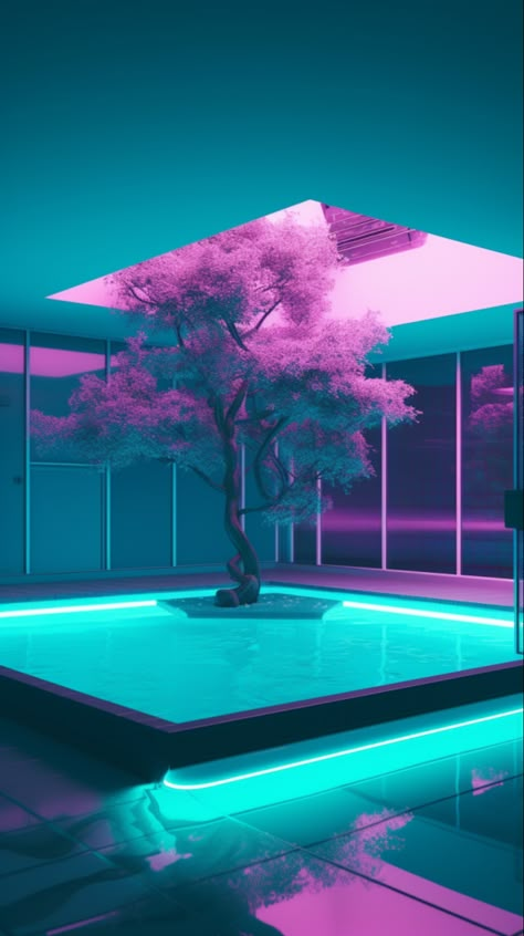 Vaporwave Synthwave liminal space wallpaper Liminal City Aesthetic, Vaporwave Furniture, Liminal Spaces Wallpaper, Vaporwave Office, Vaporwave Architecture, Liminal Wallpaper, Liminal Space Aesthetic Wallpaper, Kpop Drawings Pencil, Liminal Vaporwave