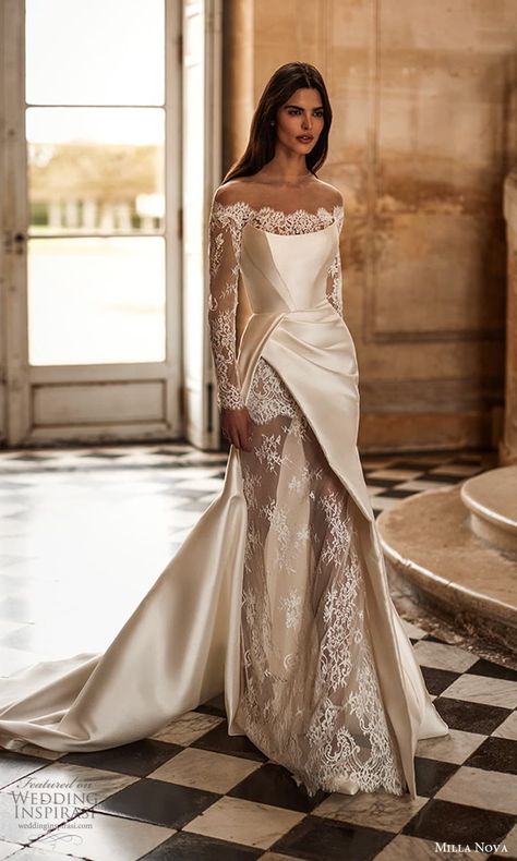 Gorgeous Wedding Dress Princesses Gowns, Spring 2025 Wedding Dress, Mills Nova Wedding Dresses, Classic A-line Wedding Dress, Dolce And Gabbana Wedding Dress, Bride Dress 2024, Wedding Dresses 2025 Bride, 2024 Bridal Gowns, 2025 Wedding Dress