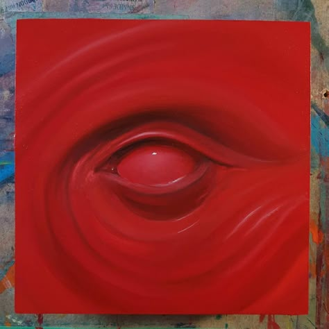 Abstracted Art, Painting Realism, Cool Paintings For Room, Eyes Painting Acrylic, Red Theme Painting, Red Themed Paintings, Realism Art Painting, Realism Paintings, Red Eye Painting