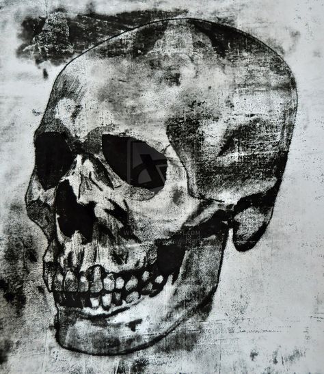 Skull Monoprint by xXNami-sanXx.deviantart.com on @DeviantArt Monoprint Tutorial, Monoprint Art, Gelli Plate Art, Gcse Art Sketchbook, Relief Printing, Smart Art, Printmaking Art, Natural History Museum, A Skull