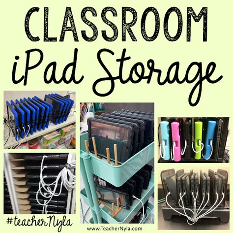 iPad Charging Stations for the Classroom Ipad Holder Classroom, Ipad Charger Station, Diy Ipad Charging Station Classroom, Ipad Storage Ideas, Tablet Storage Ideas Charging Stations, Ipad Station Classroom, Ipad Organization Classroom, Classroom Ipad Storage Ideas, Classroom Laptop Charging Station