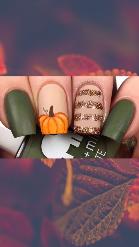 Blue Pumpkin Nails, Fall Nails Cute, Nail Designs Autumn, Nail Tech School, Fall Gel Nails, Pumpkin Nails, Rustic Pumpkin, October Nails, Nails Cute