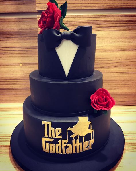 The GodFather! The Godfather Cake Birthday, The Godfather Cake Ideas, Godfather Birthday Theme, Godfather Wedding Theme, Godfather Party Ideas, The Godfather Birthday Theme, Mafia Cake Ideas, Godfather Theme Party Ideas, Godfather Birthday Party