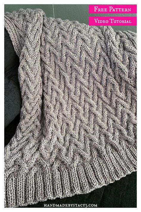 Low Tide Throw Free Knitting Pattern Cable Knit Blanket Pattern Free, Knitted Throws Free Patterns, Knit Throw Blanket Pattern Free, Chunky Knit Blanket Pattern Free, Throw Knitting Pattern, Knit Afghan Patterns Free, Free Aran Knitting Patterns, Knitted Throw Patterns, Knit Throw Blanket Pattern