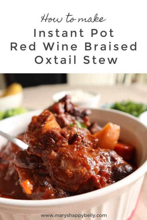 Oxtail Slow Cooker, Recipes With Chinese Sausage, Pressure Cooker Oxtail, Cooking With Red Wine, Beef Oxtail, Braised Oxtail, Red Wine Recipe, Oxtail Stew, Banting Recipes