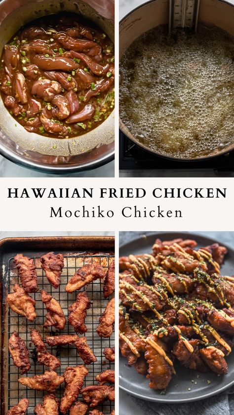 Step by step photos for how to make Hawaiian mochiko chicken Hawaiian Fried Chicken, Mochiko Chicken, Mochiko Flour, Hawaiian Chicken Recipes, Chicken Crispy, Asian Dinners, Hawaiian Chicken, Sweet Cooking, Korean Fried Chicken