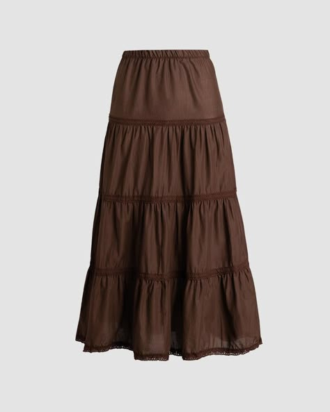 Weatherglass Woods Maxi Skirt | CHACHA - CHACHA Brown Long Skirts, Maxi Skirt Brown, Maxi Long Skirt, Long Fall Skirts, Long Fall Skirt, Maxi Brown Skirt Outfit, Brown Skirt Aesthetic, Long Skirts Aesthetic, Long Brown Skirt Outfit